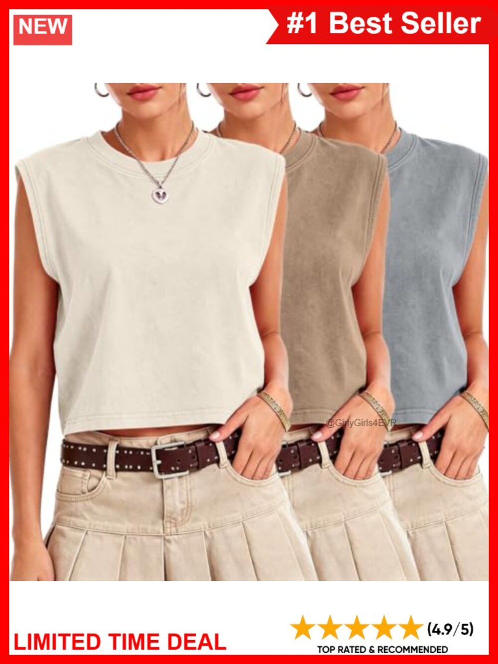 Women's 100% Cotton Acid Wash Crop Tank Top Sleeveless Boxy Tee Y2K